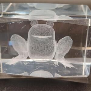 Etched Frog Paperweight 3'x2'